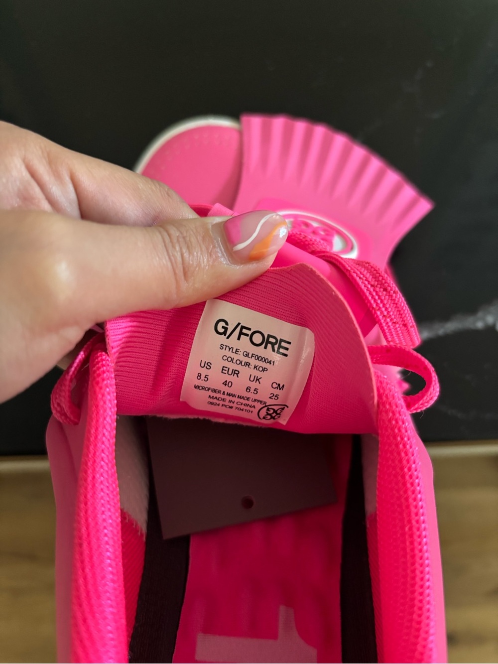 G/FORE Bright Hot Pink Fringe Kiltie Lace-Up Sneakers - Picture 3 of 6